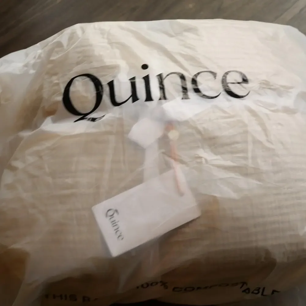 Quince Duvet Cover + Shams KING Cotton Airy Gauze Dune 100% Organic NEW